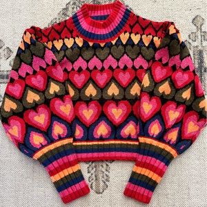 NWT FARM Rio Full of Hearts Sweater